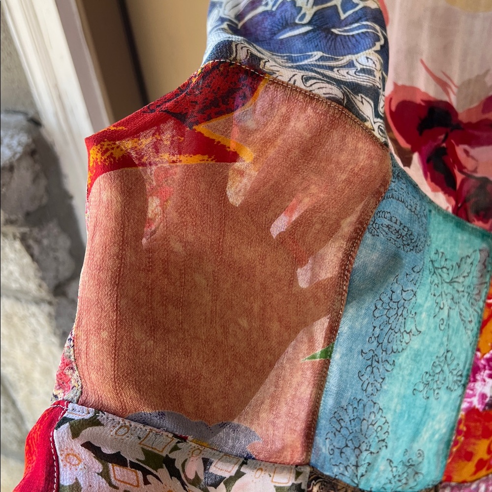 Vintage Sacred Threads M Patchwork Mixed Media Bo… - image 10